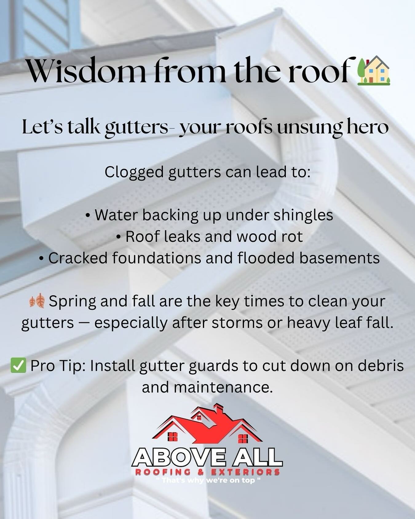 Above All Roofing Gutter Tips - GTA